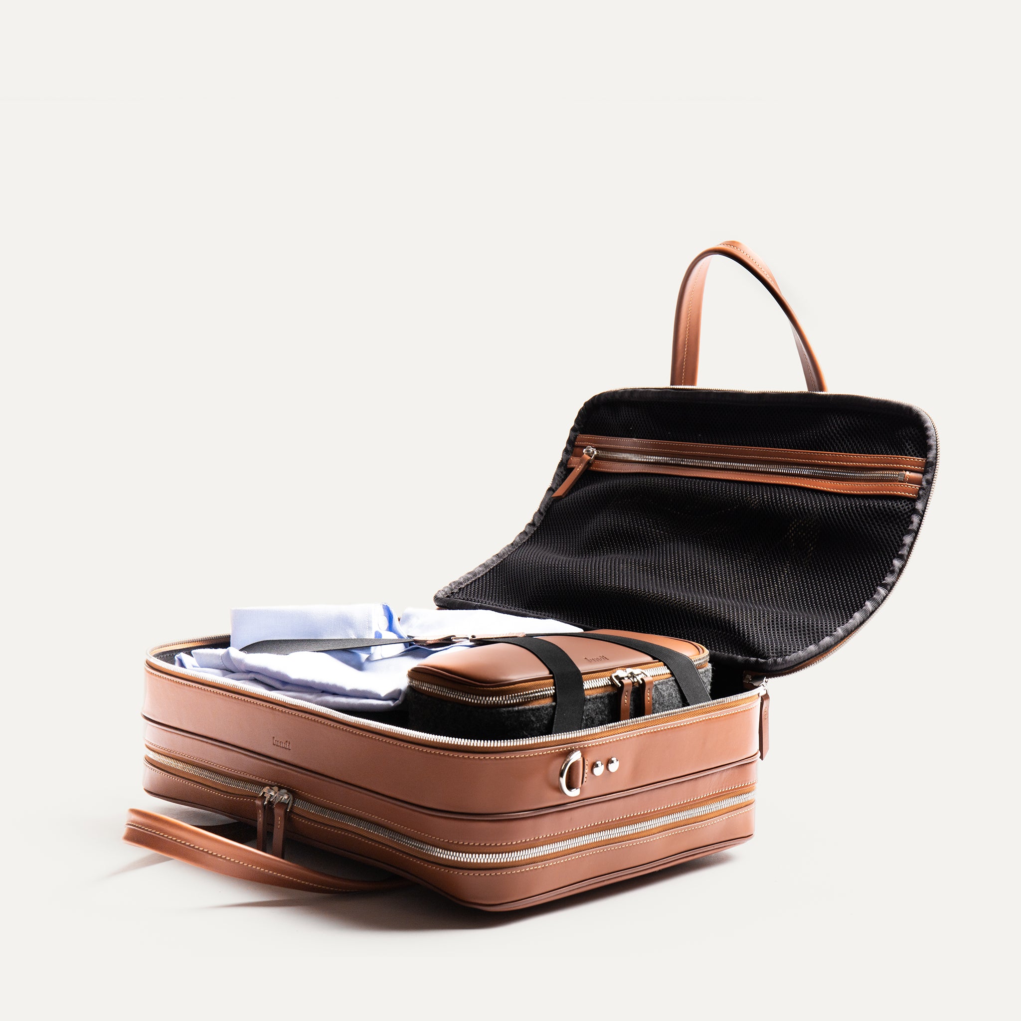 Sac ordinateur 36 heures lundi | CONALLY Gris & Cognac