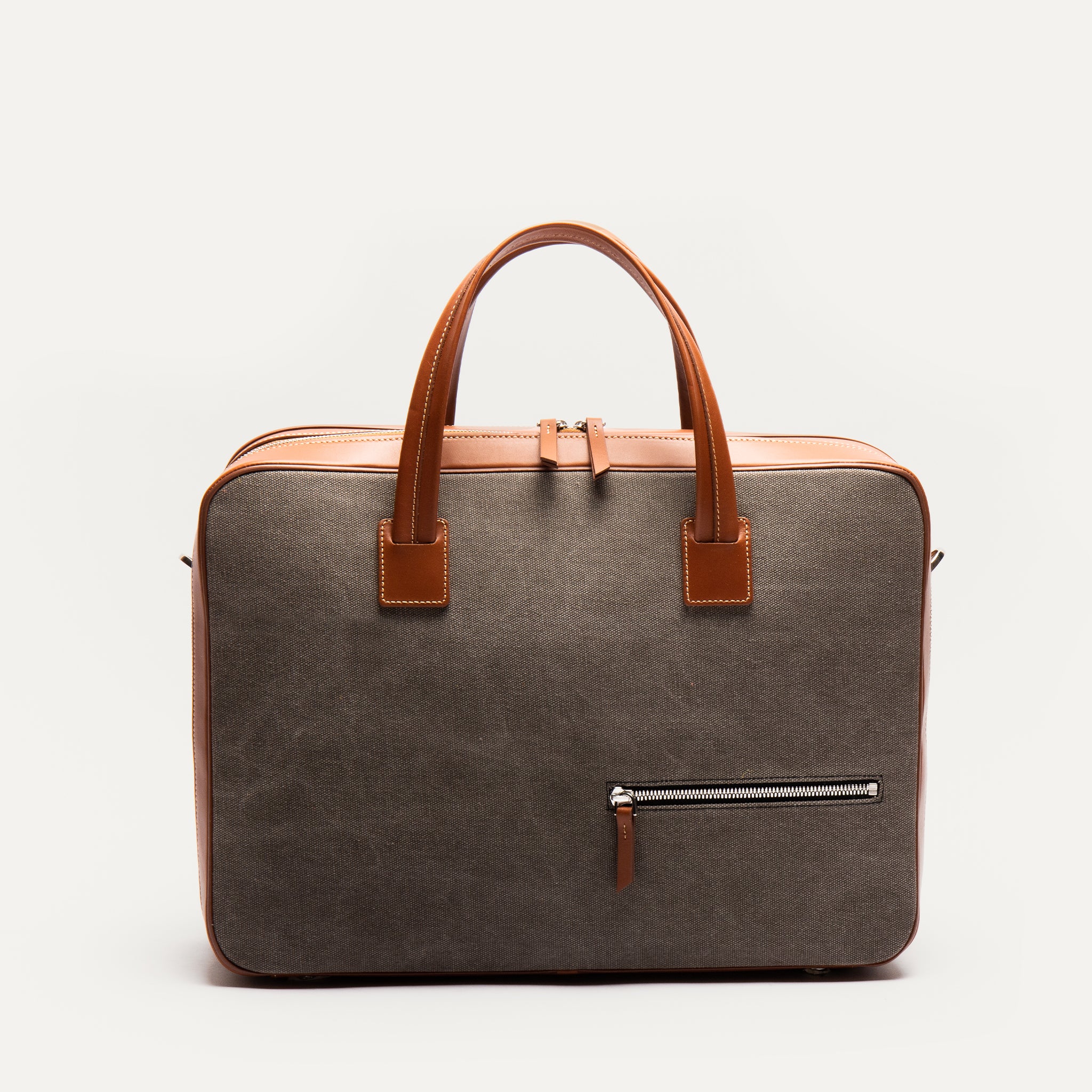 Sac ordinateur 36 heures lundi | CONALLY Gris & Cognac