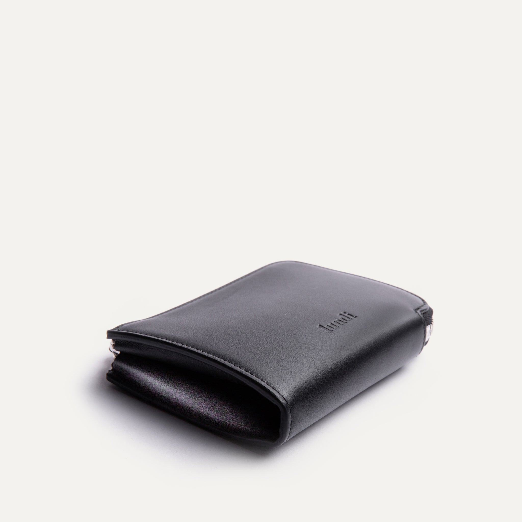 lundi Leather Wallet | CHARLES Black Nappa