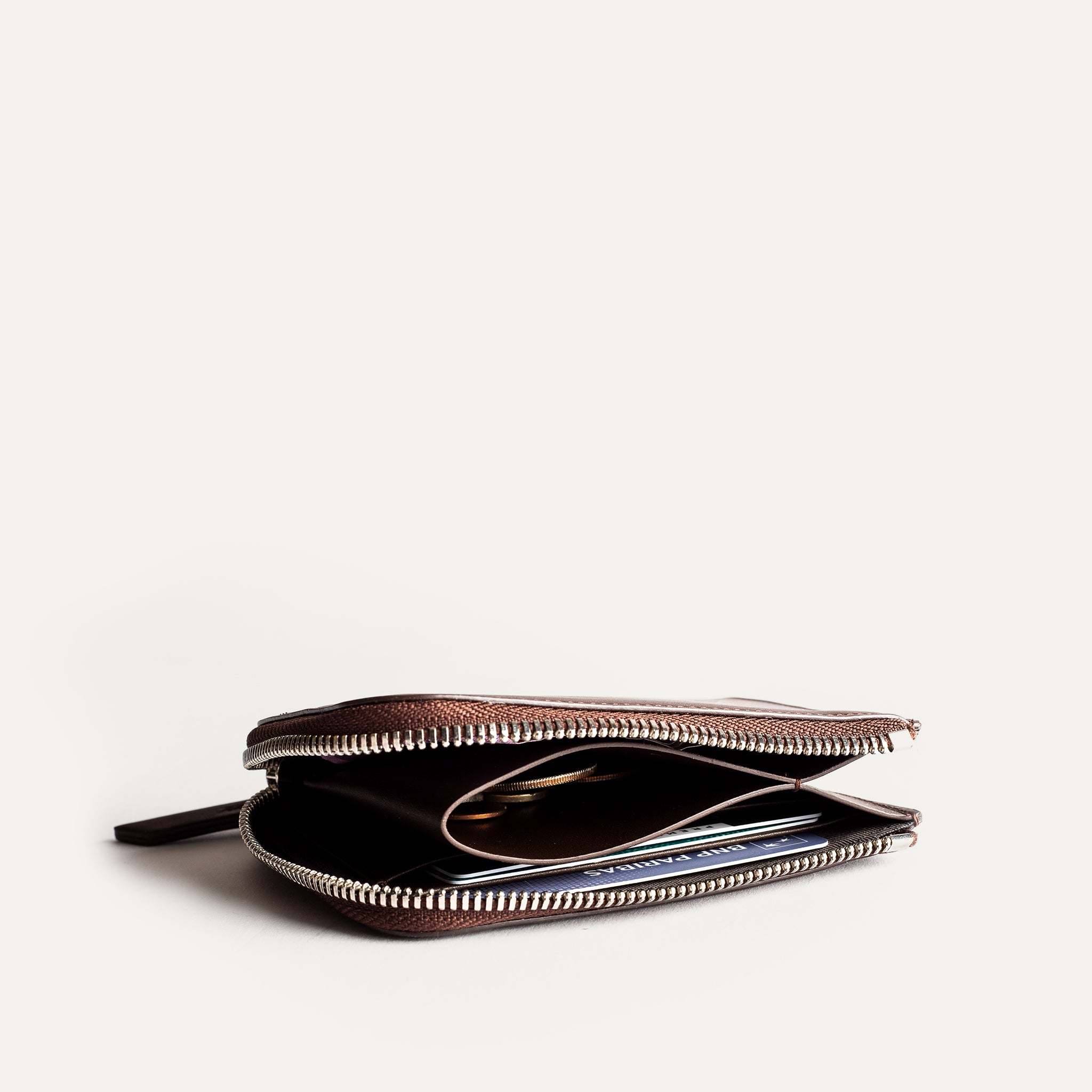 lundi Leather Wallet | CHARLES Deep Brown