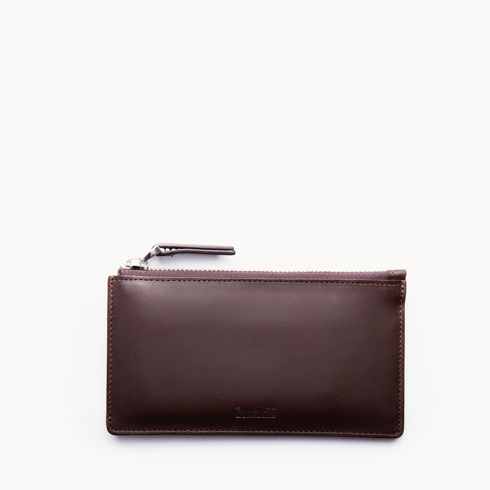 Porte feuille​ marron en cuir lisse signé par lundi - modèle WINCH.